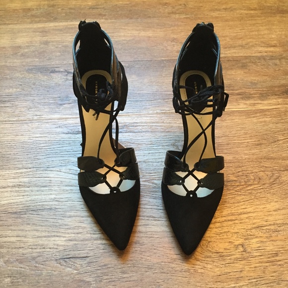 ZARA  Leather High Heel Sandals:Black, US 8/EUR 39 - Picture 2 of 6